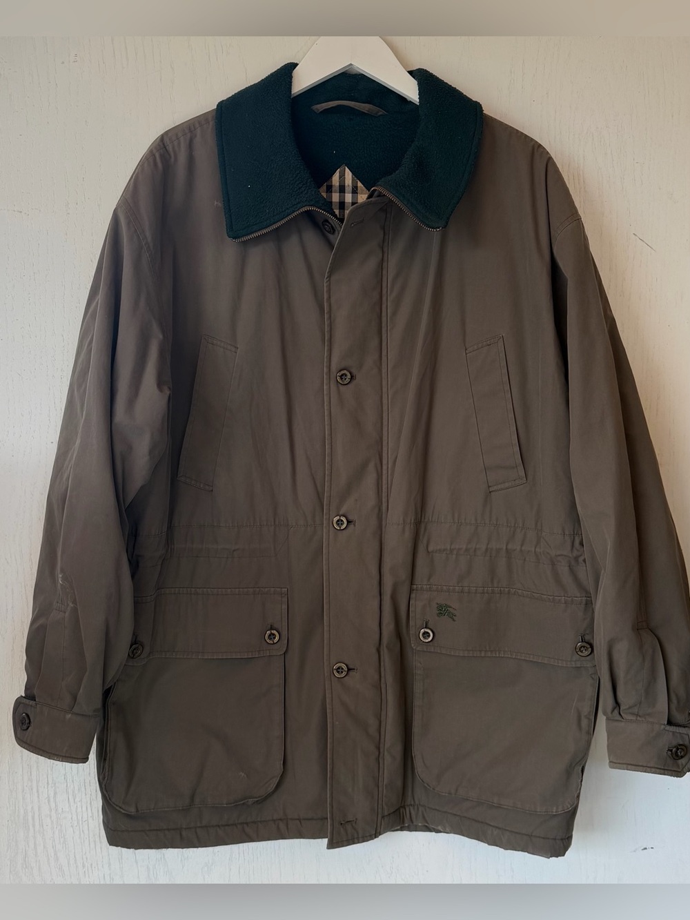 Vintage Burberrys of London Men's Field Coat - Size 52 REG (Fits XL) - Tan/Green